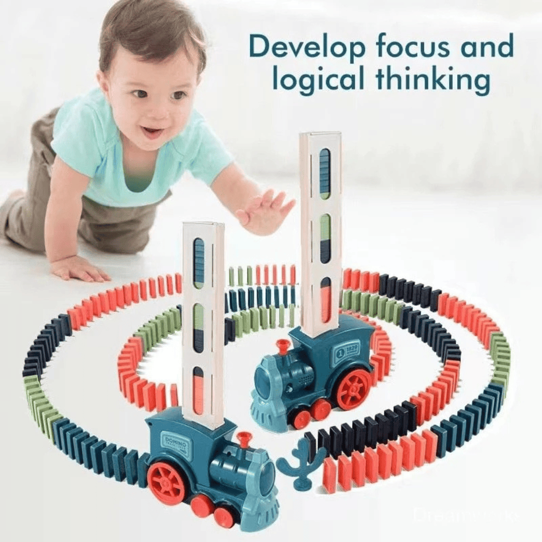 Domino Train Fun Automatic Drop Electric Train Educational Toy - Image 4