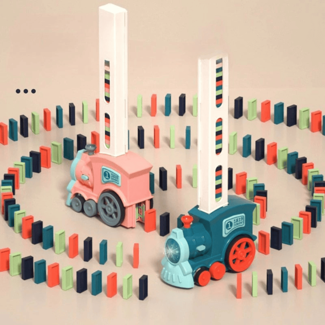 Domino Train Fun Automatic Drop Electric Train Educational Toy - Image 5