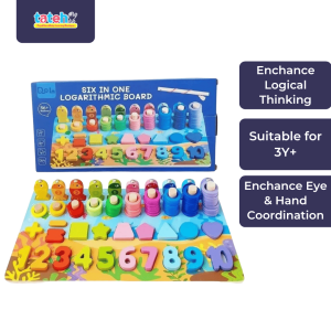 SIX IN ONE LOGARITHMIC WOODEN BOARD - EDUCATIONAL TOYS