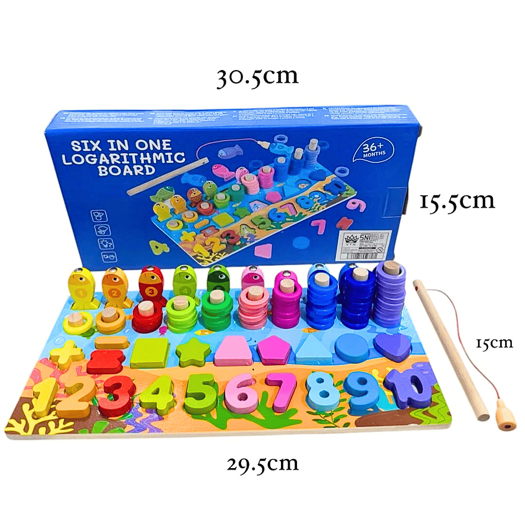 SIX IN ONE LOGARITHMIC WOODEN BOARD - EDUCATIONAL TOYS - Image 4